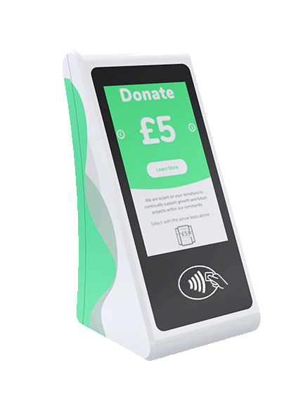 Freestanding Tubular Contactless Donation Kiosk